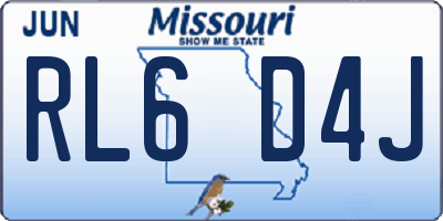 MO license plate RL6D4J