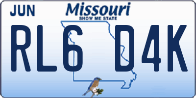 MO license plate RL6D4K