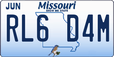 MO license plate RL6D4M