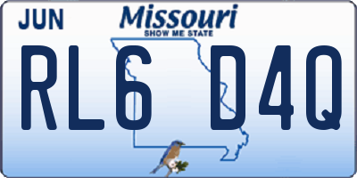 MO license plate RL6D4Q
