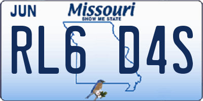 MO license plate RL6D4S
