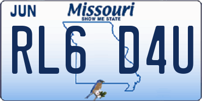 MO license plate RL6D4U