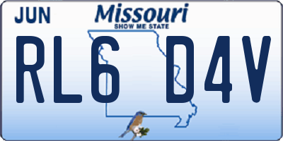 MO license plate RL6D4V
