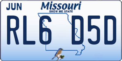 MO license plate RL6D5D