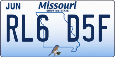 MO license plate RL6D5F