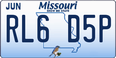 MO license plate RL6D5P
