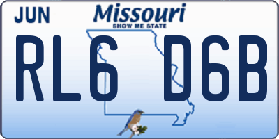 MO license plate RL6D6B