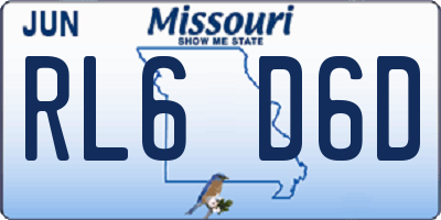 MO license plate RL6D6D