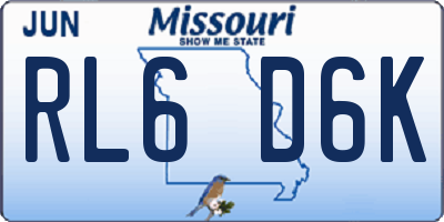 MO license plate RL6D6K