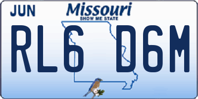 MO license plate RL6D6M