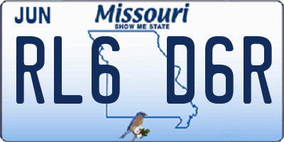 MO license plate RL6D6R
