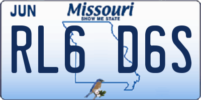 MO license plate RL6D6S
