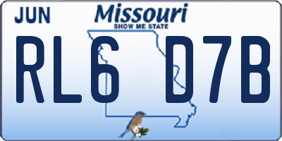 MO license plate RL6D7B