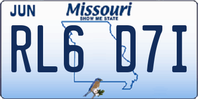 MO license plate RL6D7I