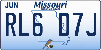 MO license plate RL6D7J