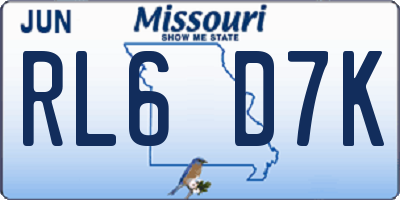 MO license plate RL6D7K