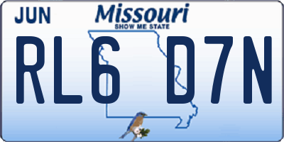 MO license plate RL6D7N