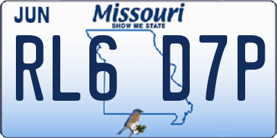 MO license plate RL6D7P