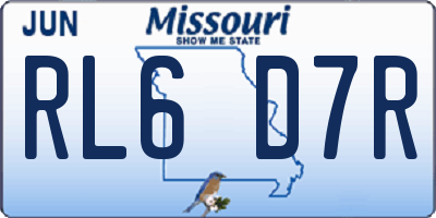 MO license plate RL6D7R