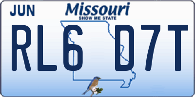 MO license plate RL6D7T
