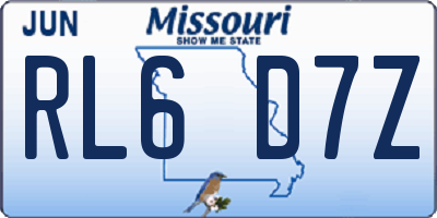 MO license plate RL6D7Z