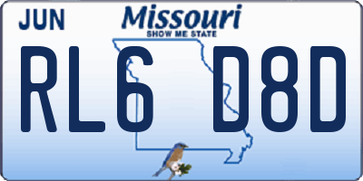 MO license plate RL6D8D