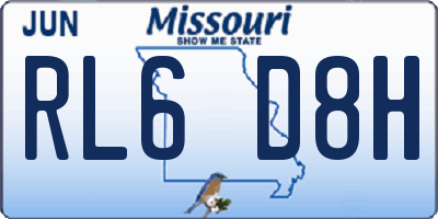 MO license plate RL6D8H
