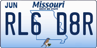 MO license plate RL6D8R
