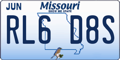 MO license plate RL6D8S