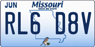 MO license plate RL6D8V