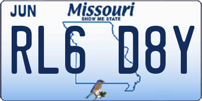 MO license plate RL6D8Y