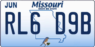 MO license plate RL6D9B