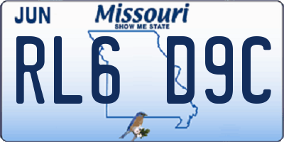 MO license plate RL6D9C