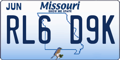 MO license plate RL6D9K