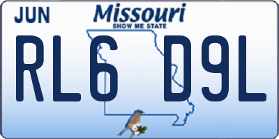 MO license plate RL6D9L