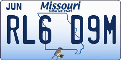 MO license plate RL6D9M