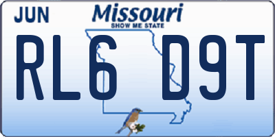 MO license plate RL6D9T