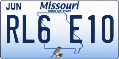 MO license plate RL6E1O