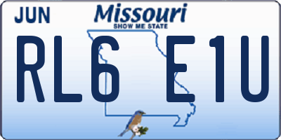 MO license plate RL6E1U