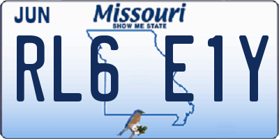 MO license plate RL6E1Y