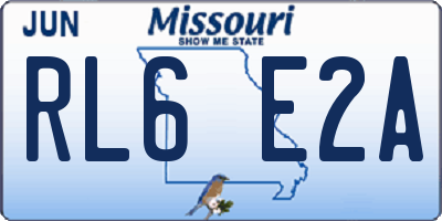 MO license plate RL6E2A