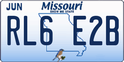 MO license plate RL6E2B