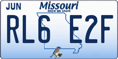 MO license plate RL6E2F