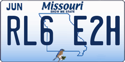 MO license plate RL6E2H