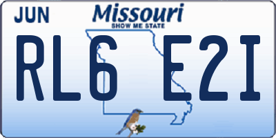 MO license plate RL6E2I