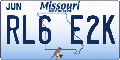 MO license plate RL6E2K