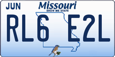 MO license plate RL6E2L