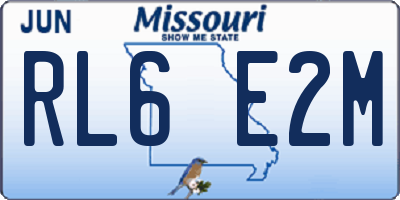 MO license plate RL6E2M