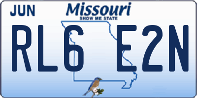 MO license plate RL6E2N
