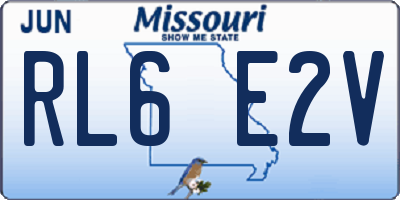 MO license plate RL6E2V